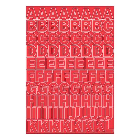 Hy-Ko 1In Vinyl Red Numbers & Letters, 10PK A30003